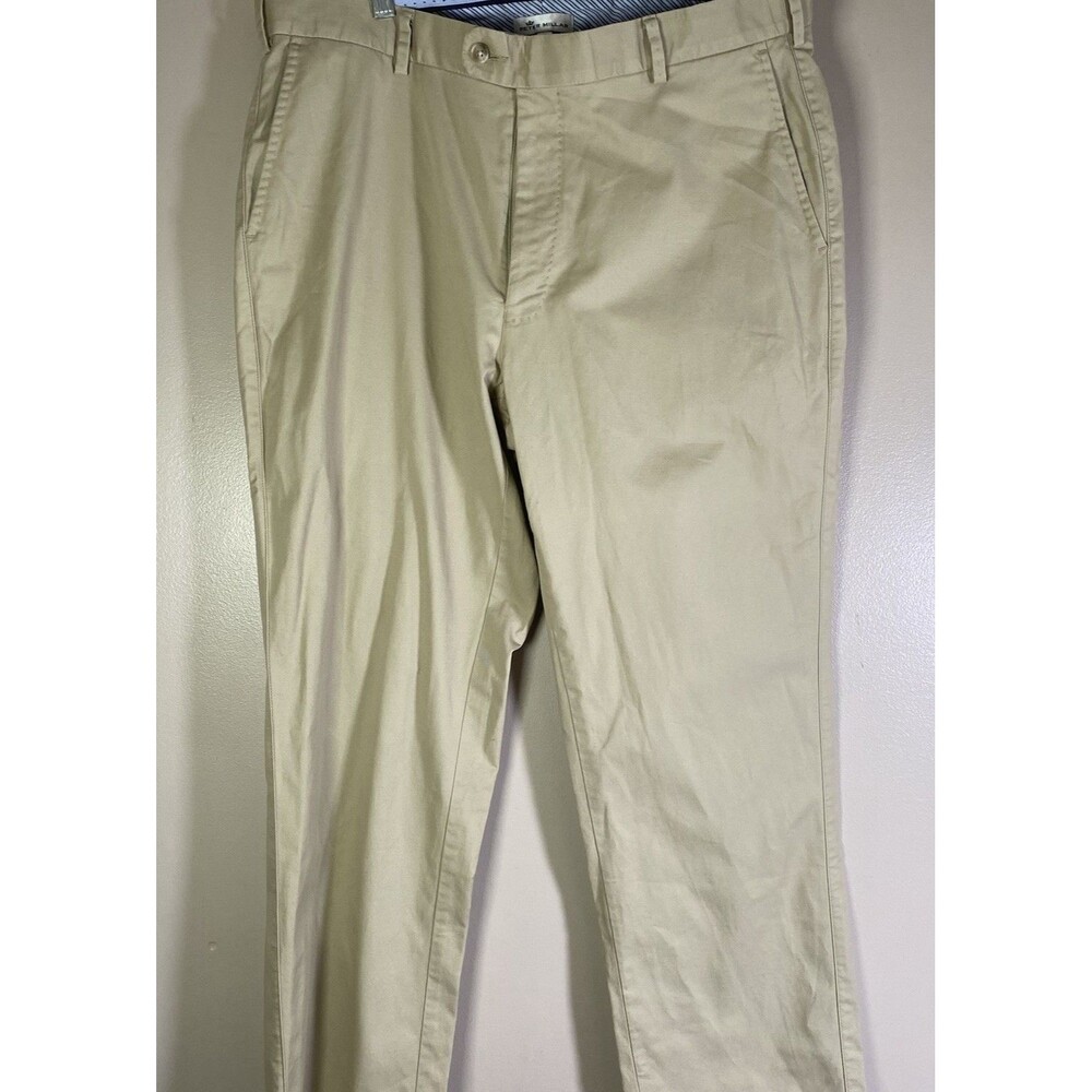 Peter Millar Pants Mens 36x30  Beige Chino Straight Leg Casual MCOB48 Made Peru